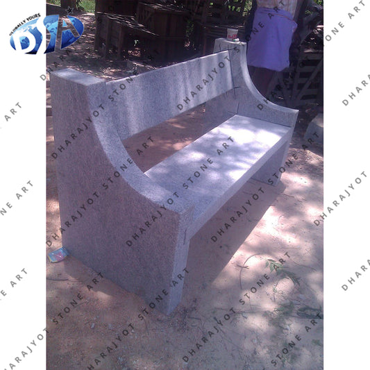 Simple Modern White Natural Stone Bench For Garden