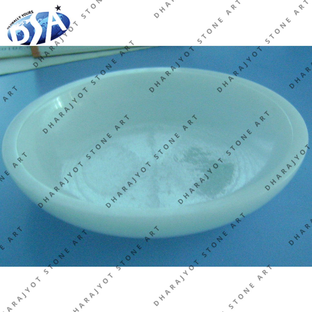 White Marble Food Bowl Plate