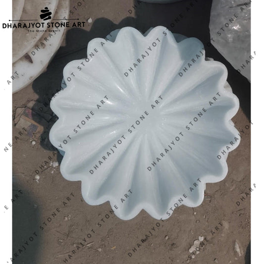 Handcrafted Décor Elegant White Stone Bowl