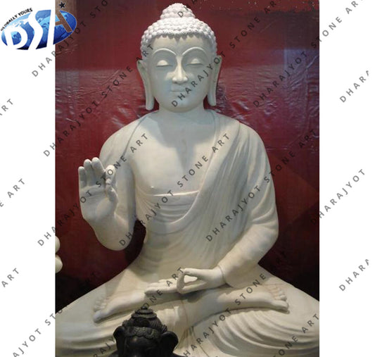 Hand Carved Marble Buddha Statue
