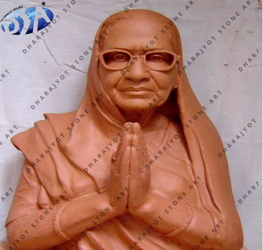 Brown Marble Woman Bust Statue
