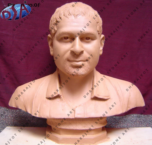 Red Marble Real Men Bust Statue