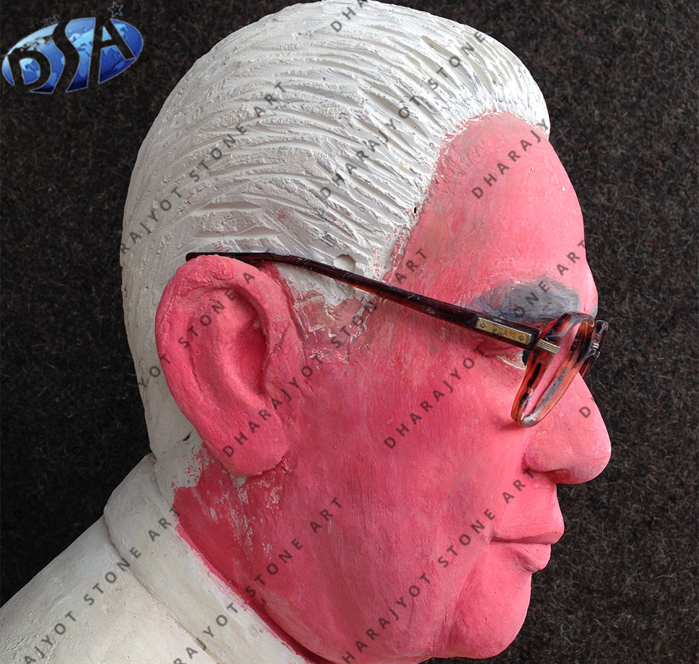 Red Marble Old Men Bust