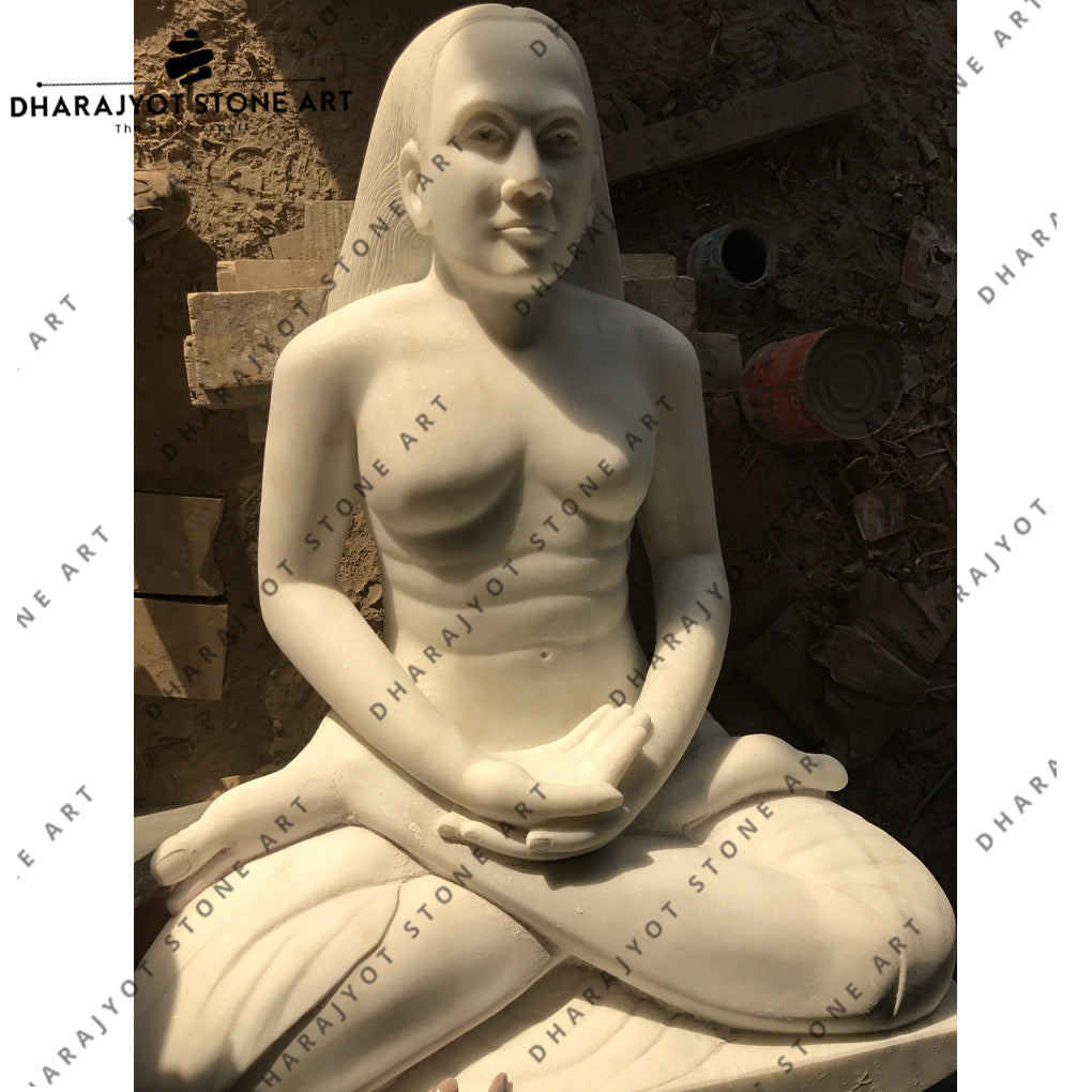 Elegant Handcrafted Stone Sculpture of Woman Statue
