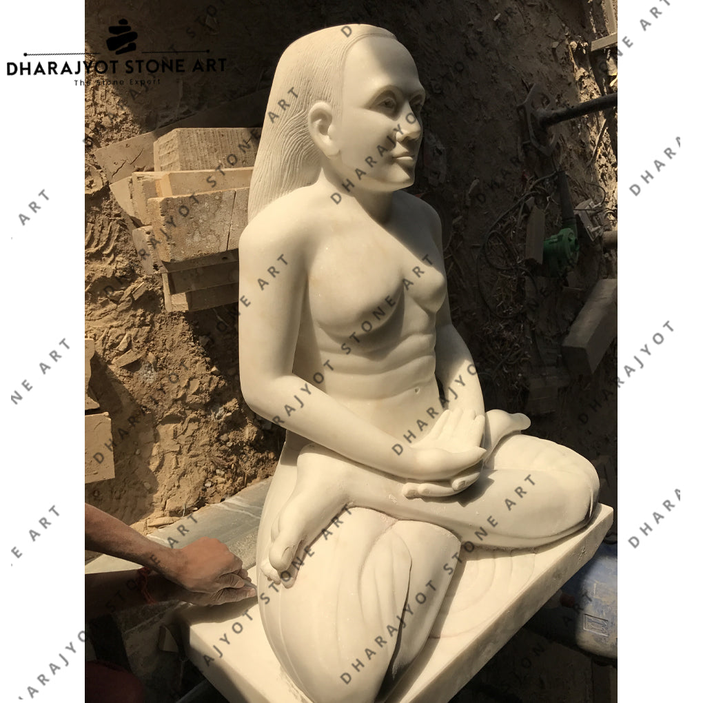 Elegant Handcrafted Stone Sculpture of Woman Statue
