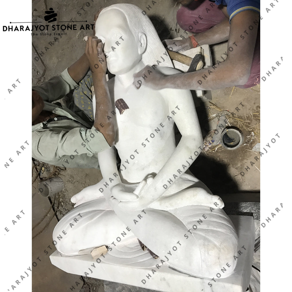 Elegant Handcrafted Stone Sculpture of Woman Statue