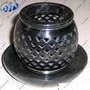 Hand Carved Black Marble Stone Candle Holder