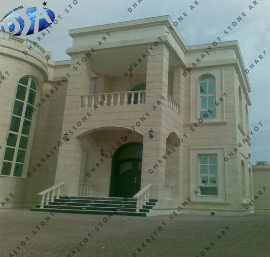 Yellow Sandstone Hand Carved Cladding Elevation