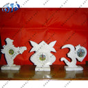 White Handicraft Marble Table Clock