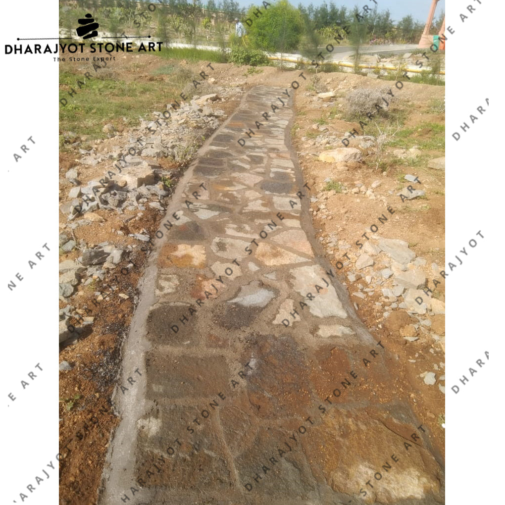Garden Walkway Elegant Natural Cobblestone Landscaping
