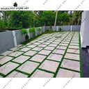 Elegant Natural Stone Grass Paver Landscaping