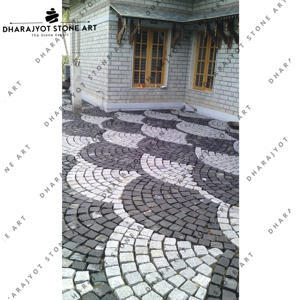 Elegant Handcrafted Stone Circle Cobblestones Landscaping