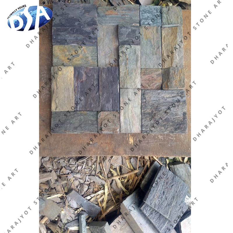 Outdoor Black Cobblestone Landscaping