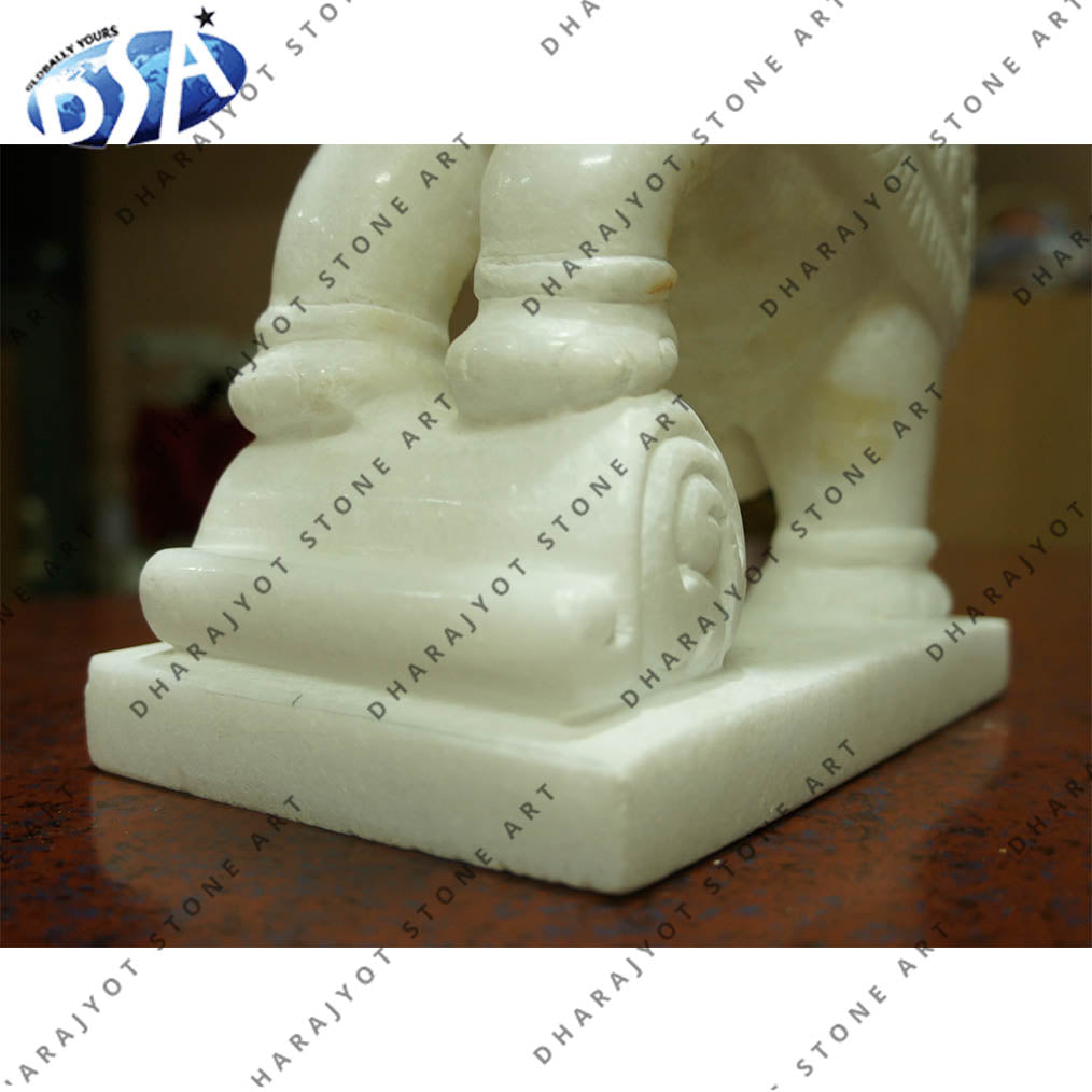 Indoor Carved Marble Elephant Statue