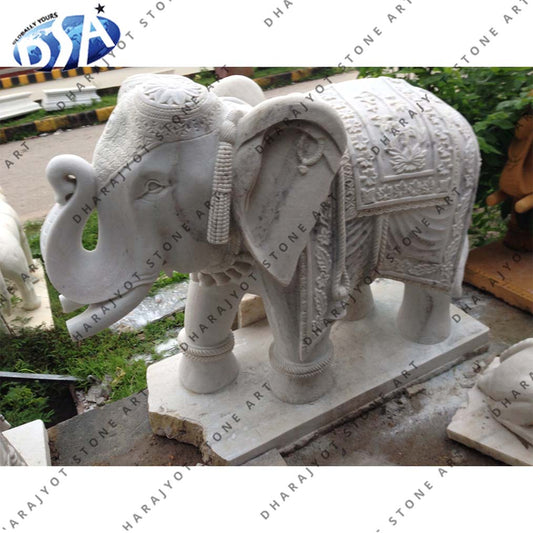 Outdoor Garden Hand Carved Stone Elephant Statue