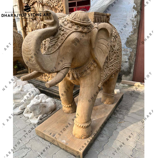 Large Outdoor Stone Animal Elephant Statue