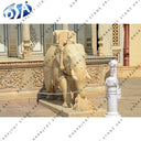 Marble Carved Beige Marble Elephant Statue