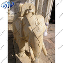 Marble Carved Beige Marble Elephant Statue
