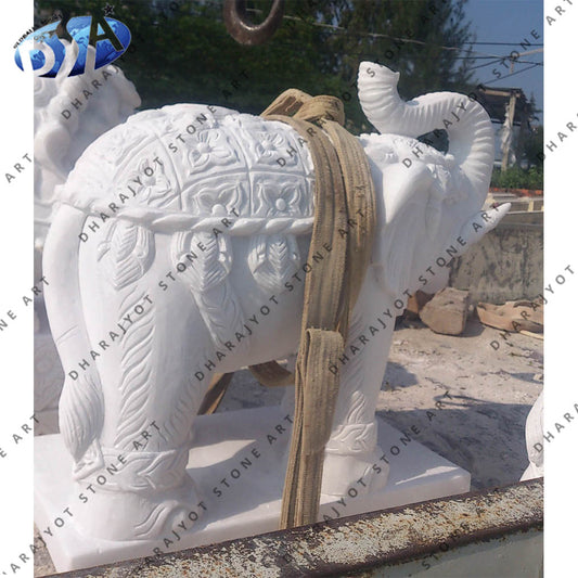 Customized Outdoor Marble Elephant Statue
