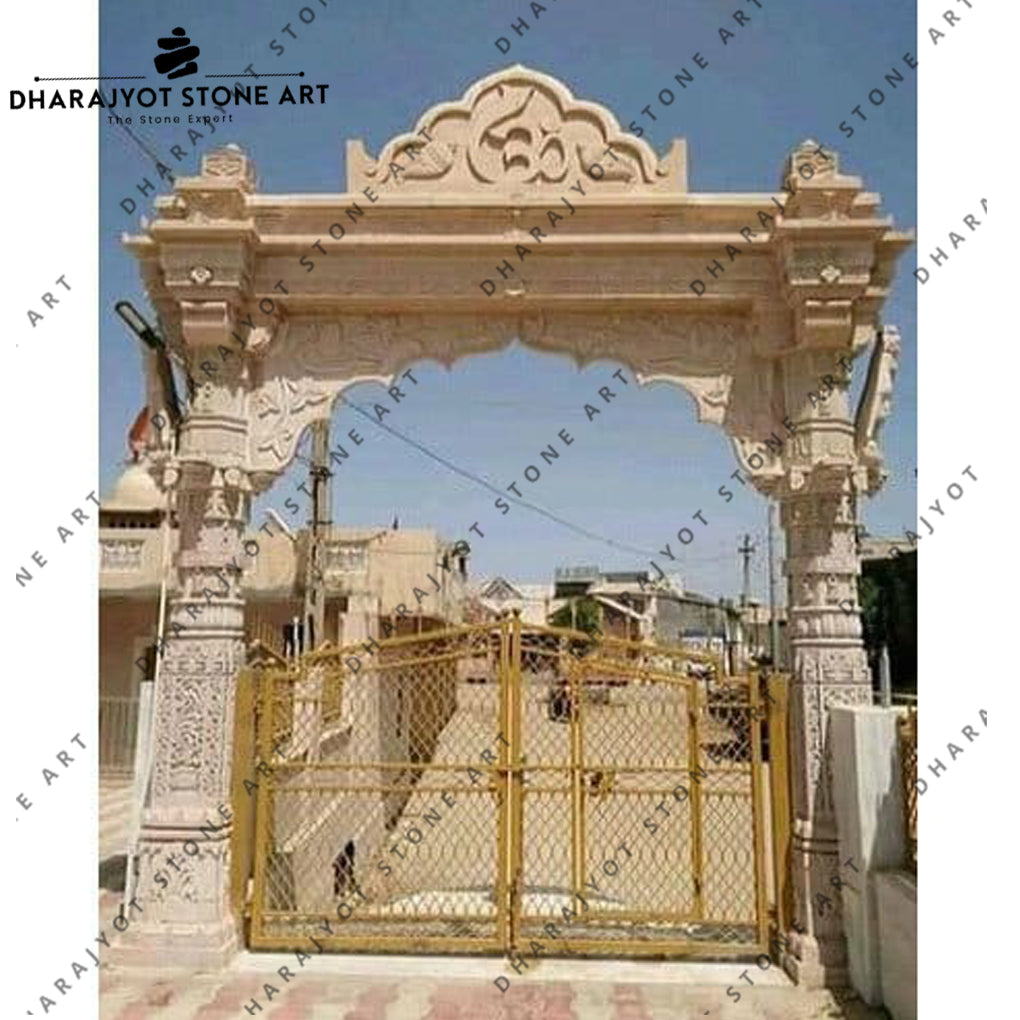 Traditional Indian Stone Archway Entrance Gate – Dharajyot Stone Art