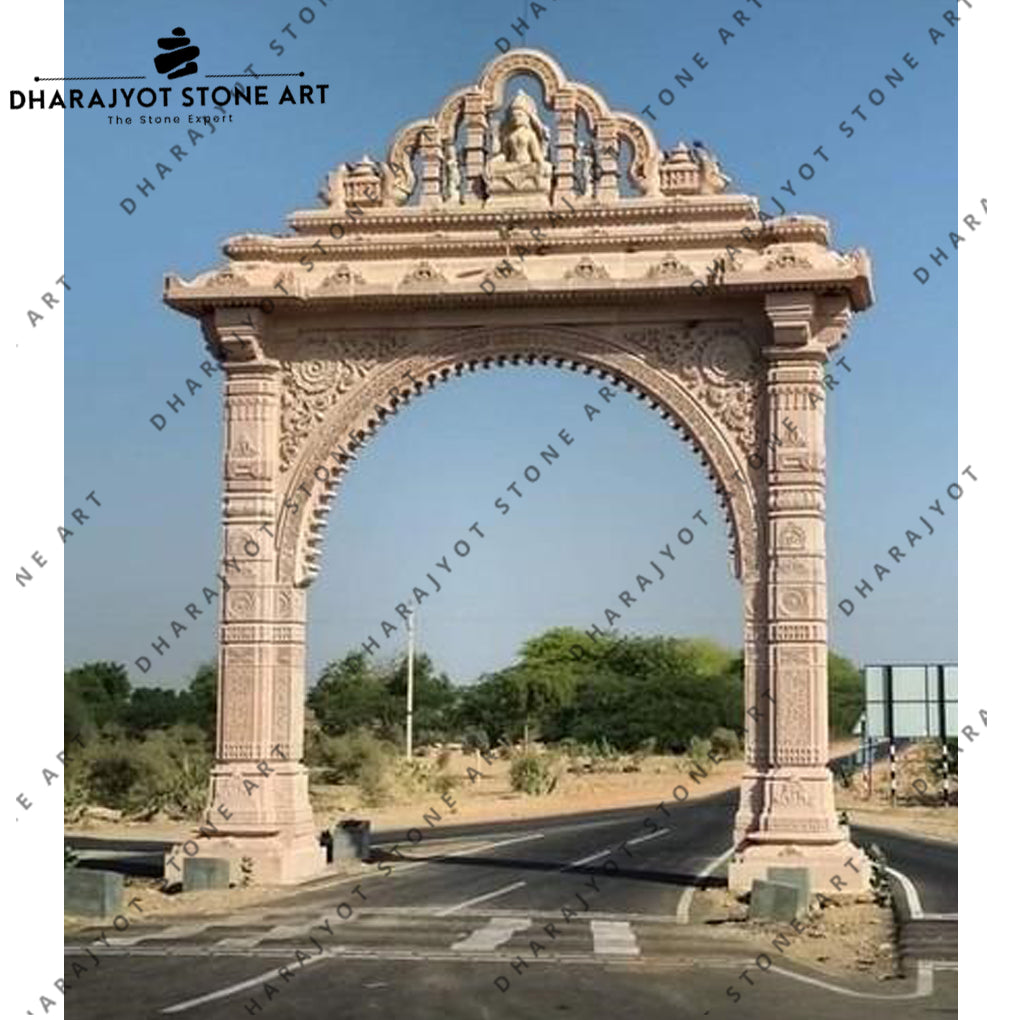 Heritage-Style Handcrafted Stone Entrance Gate – Dharajyot Stone Art