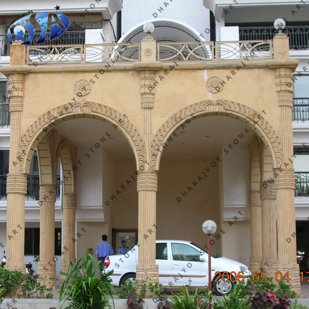 Decorative Yellow Sandstone Entrance Gate