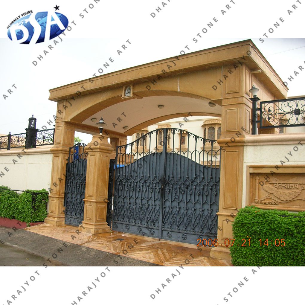 Yellow Sandstone Big Size Simple Entrance Gate