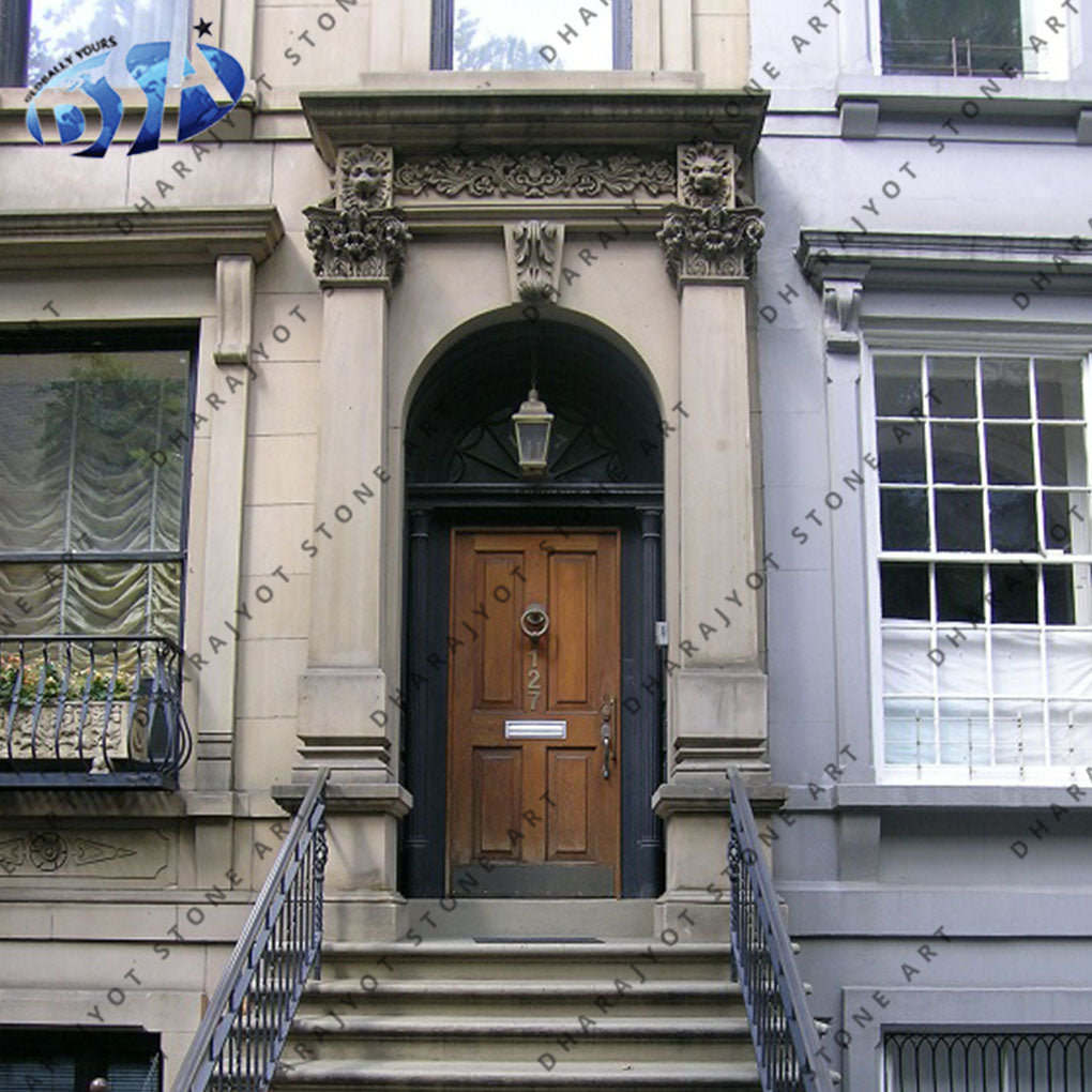 White Sandstone Door Surrounding Entrance Gate