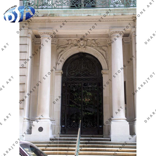 Customized Hand Carved White Marble Door Surrounding Entrance Gate