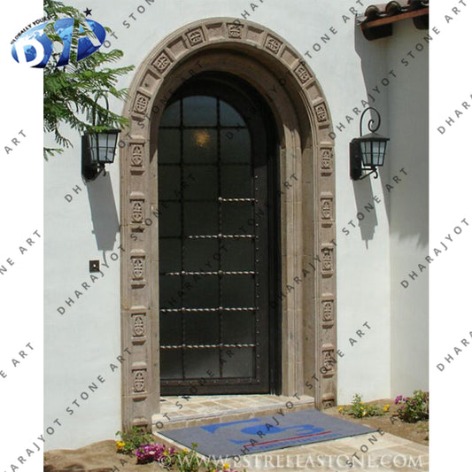 Customized Marble Villa Exterior Wall Door Surround Entrance Gate