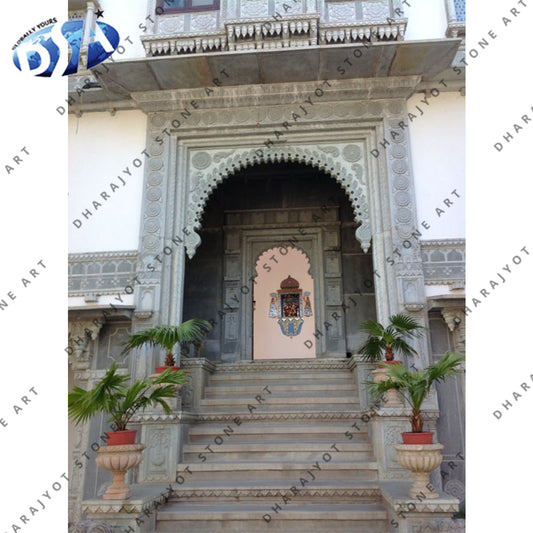 Red Marble Handwork Carved Door Surround Entrance Gate