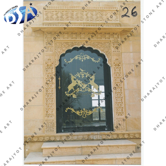 Natural Stone Carved Door Surround Entrance Gate