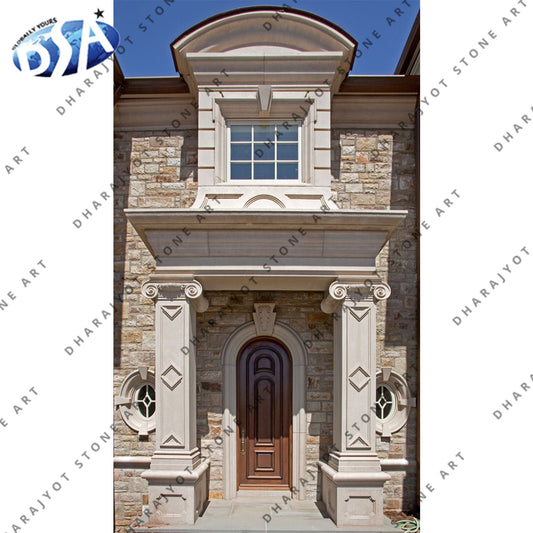 Natural White Marble Door Surround Entrance Gate