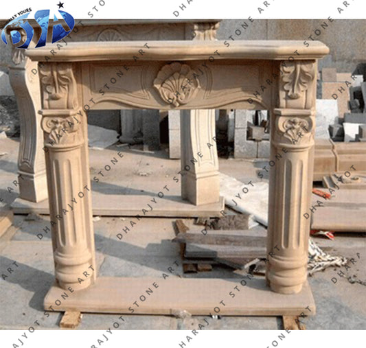 Sandstone Hand Carved Fireplace