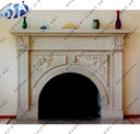 Indoor White Stone Fireplace Mantel