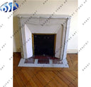 Outdoor White Granite Custom Fireplace