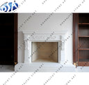 European Style Carved White Marble Fireplace