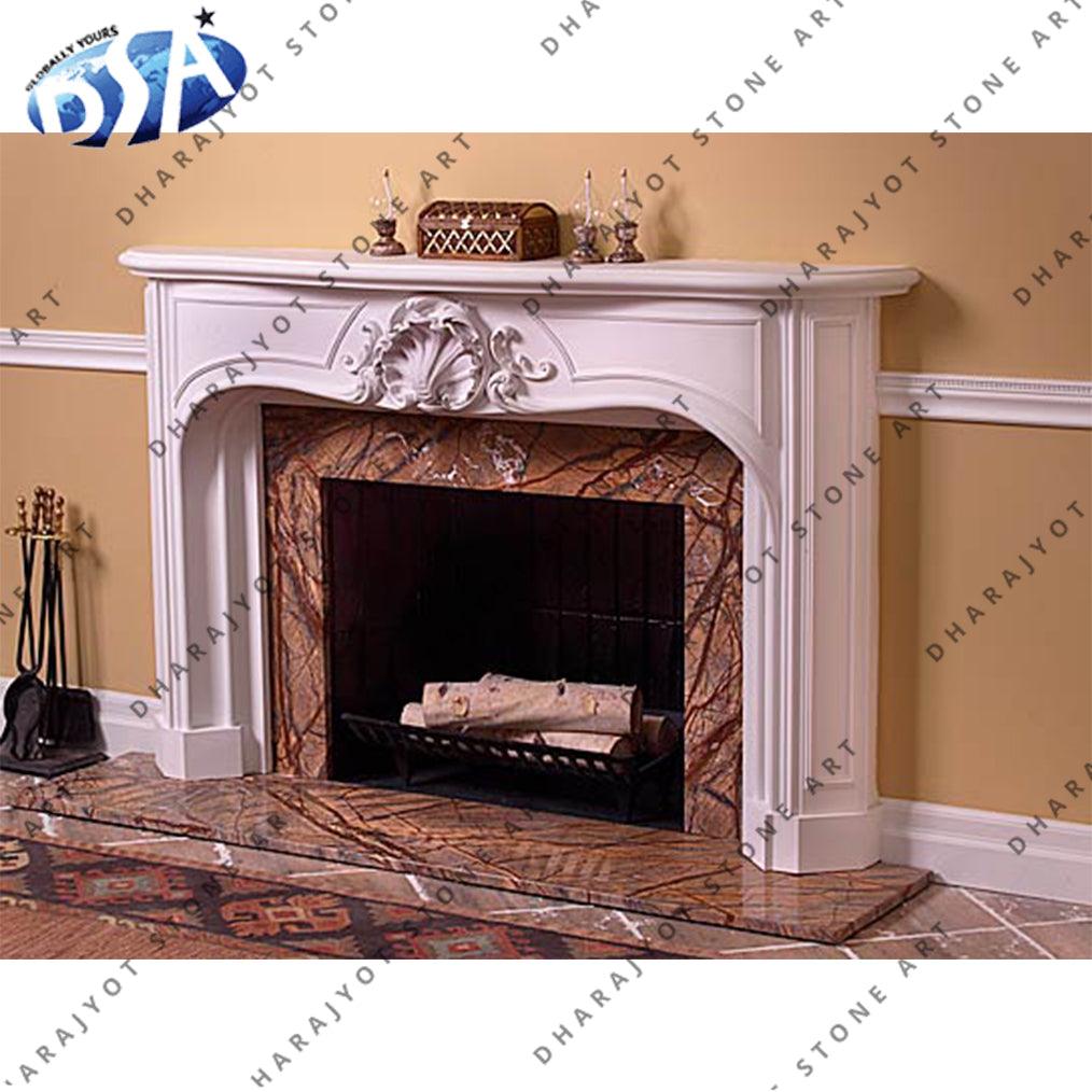 Indoor Freestanding Marble Stone Fireplace