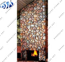 Nature River Stone Rock Indoor Fireplace