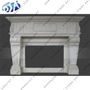 Classic Style Natural White Marble Fireplace