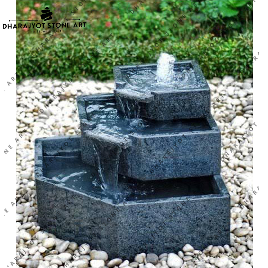 Black Sandstone Outdoor Fountain