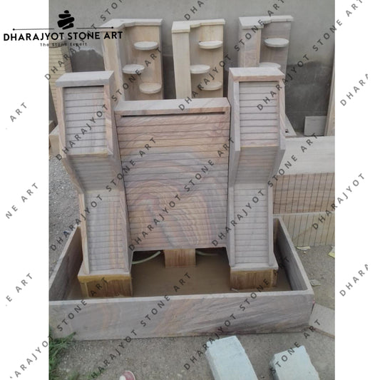 Off White Garden Outdoor Marble Fountain