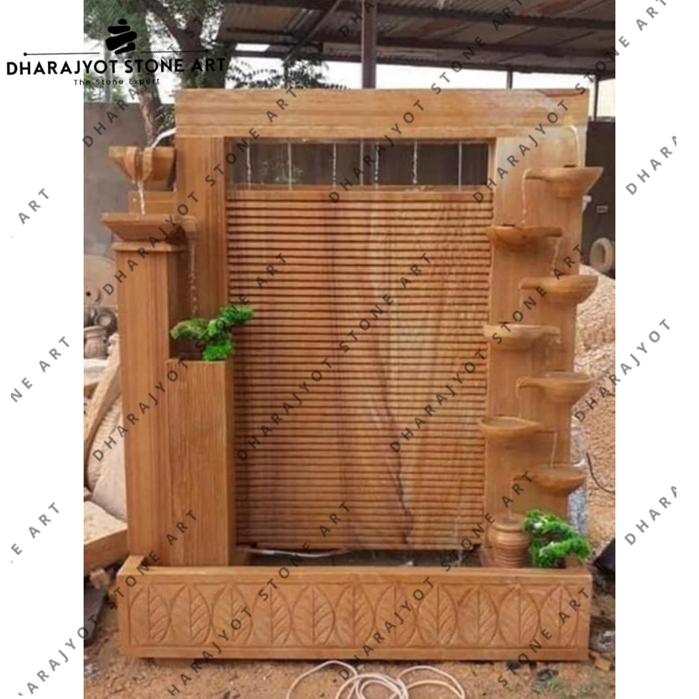 Brown Sand Stone Garden Wall Fountain