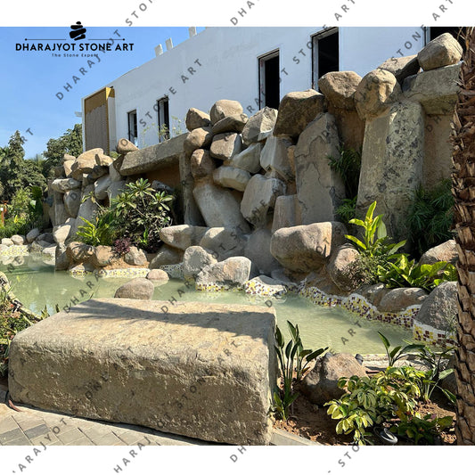 Outdoor River Stone Garden Waterfall