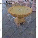 Classic Lotus Bowl Design Natural Yellow Marble Fountain