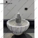Modern Indoor Outdoor Hand-Carved Granite Bowl Fountain