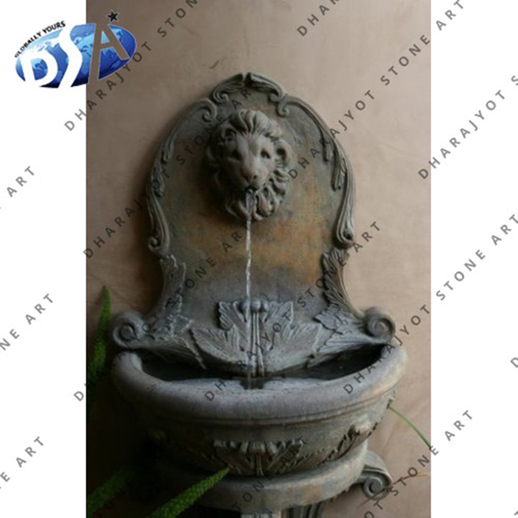 Outdoor Decor Garden Hand Carved Horse Head Marble Wall Fountain