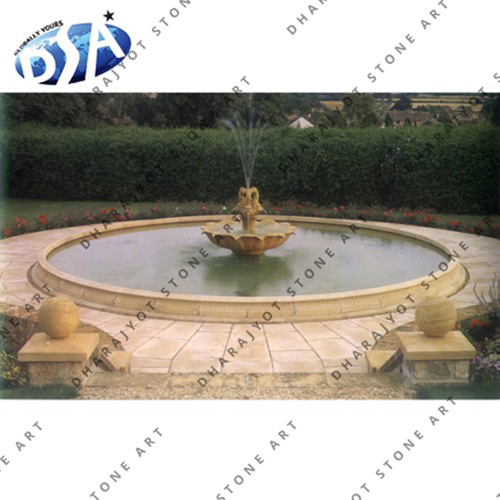 Home Decor Yard Yellow Sandstone Waterfall Fountain