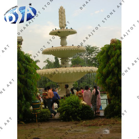 Off Whit Stone 3 Tier Garden Water Fountain