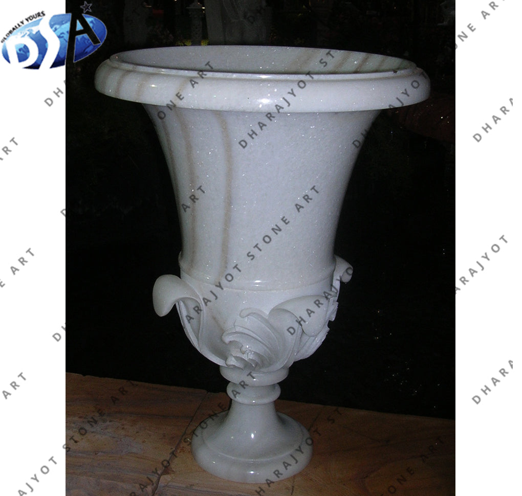 White Marble Garden Pot